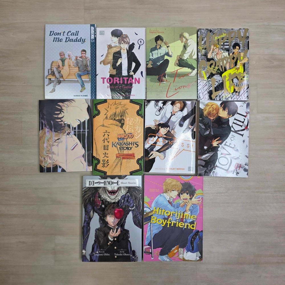 Manga Mixed‎ Lot 10 Books Boys Love Death Note Naruto Kakashi Love Kill Toritan